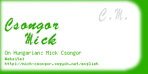 csongor mick business card